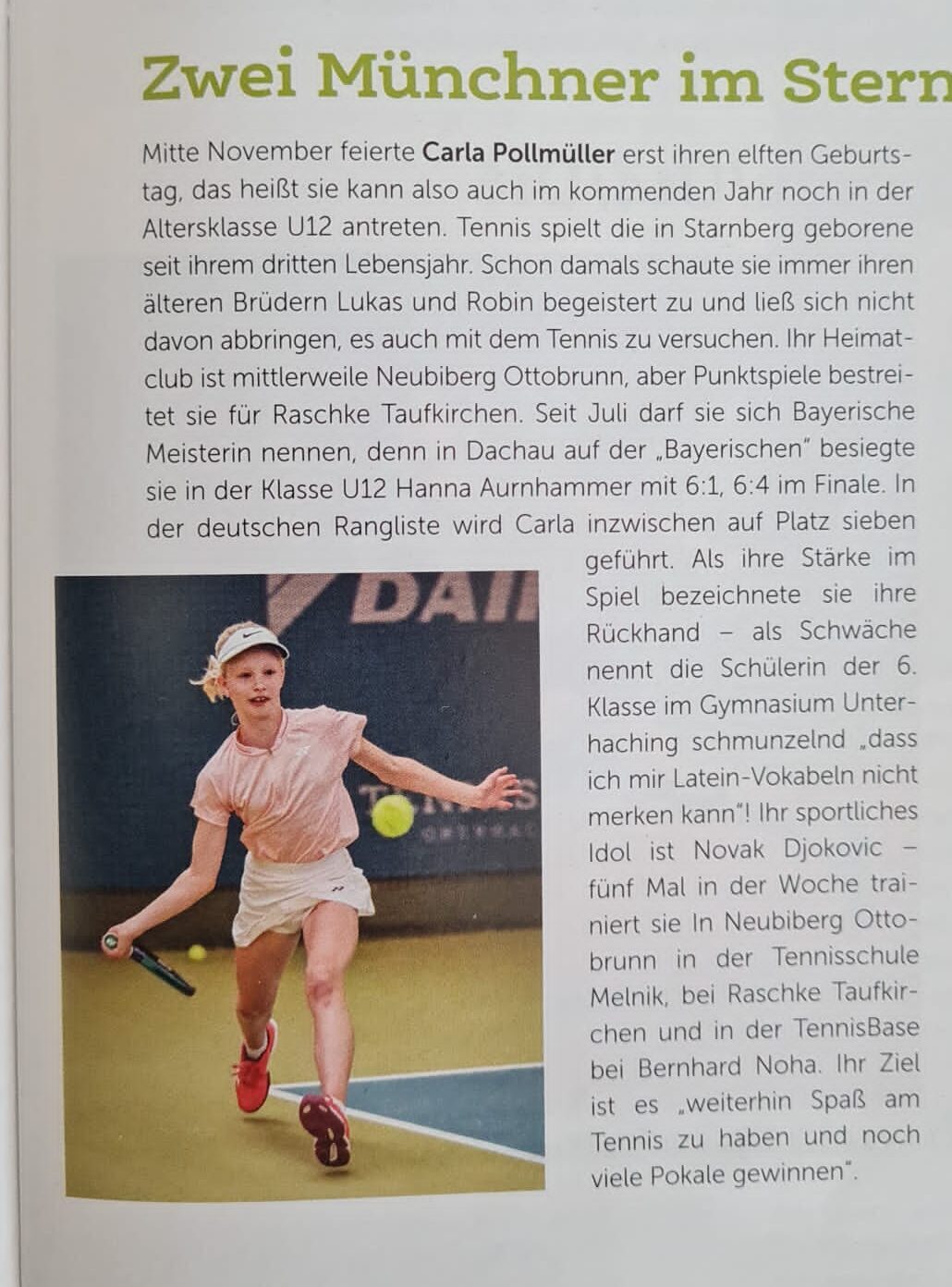 Carla Pollmüller in "Bayern Tennis"